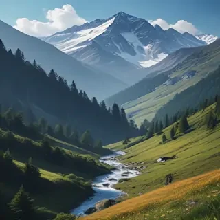 mountainous background