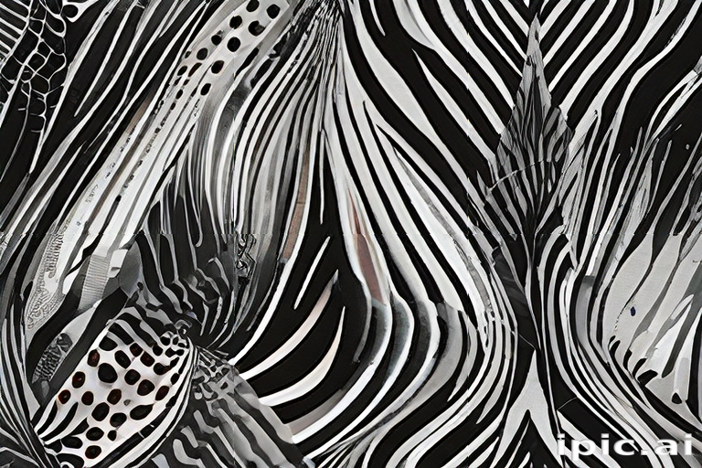Intricate Black and White Abstract Design with Flowing Lines and Patterns