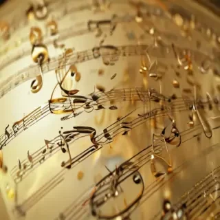 gold music notes