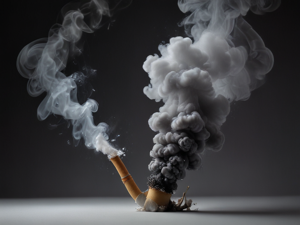 Confusing Smoke Artistic Representation of Smoke Rising from a Broken Cigarette Filter