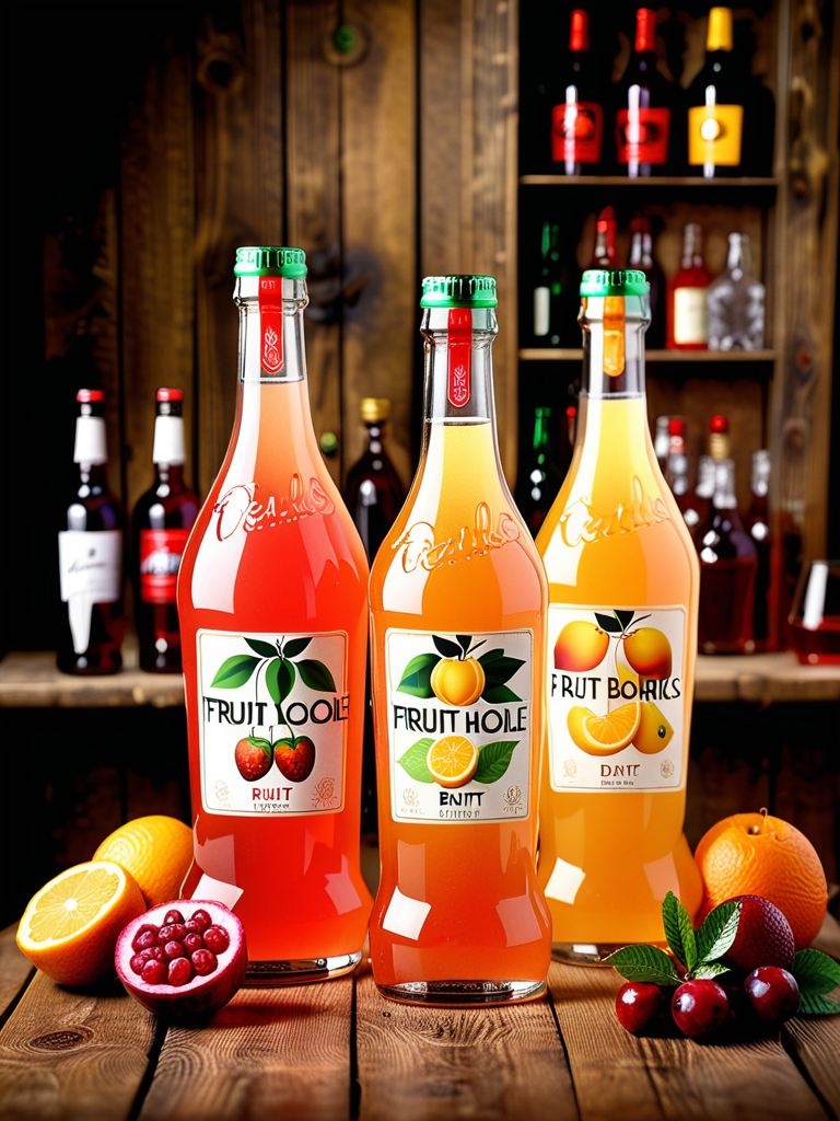 fruit alcoholic drinks in bottles