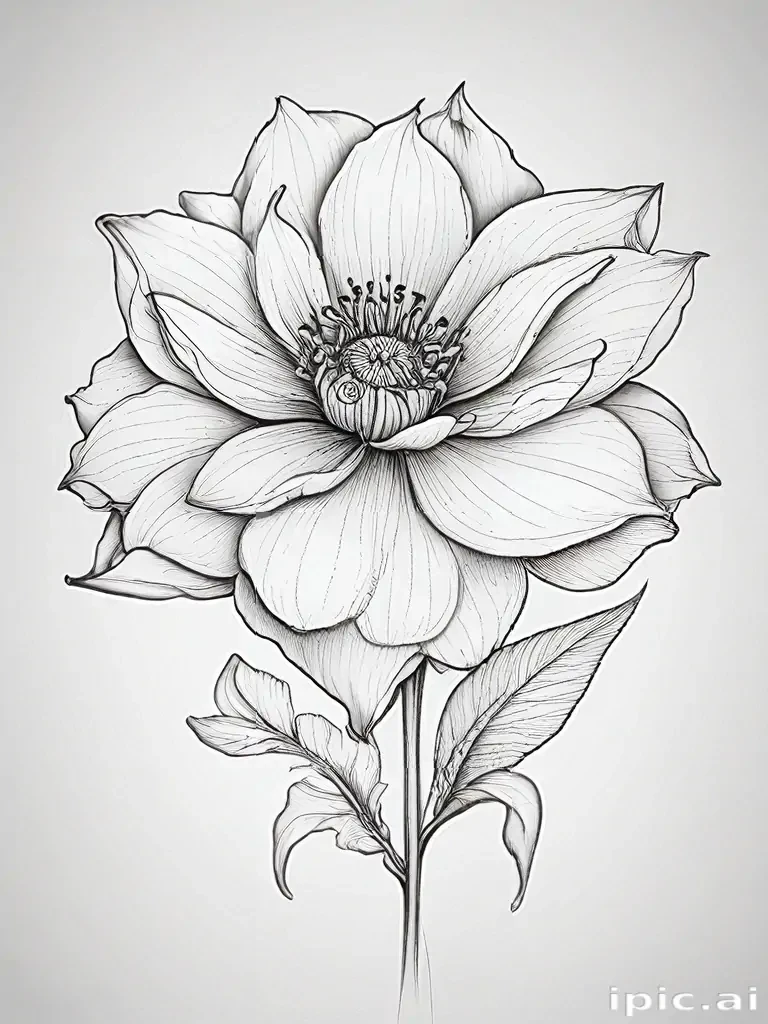 flower drawing for coloring