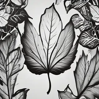 black and white leaf clip art