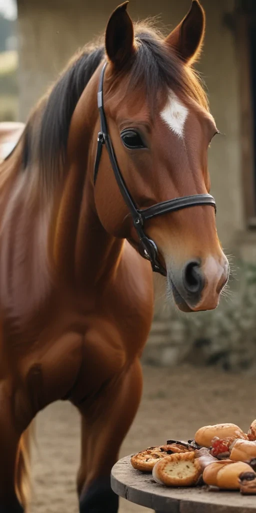 horse in background