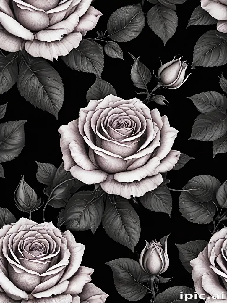 rose wallpaper black