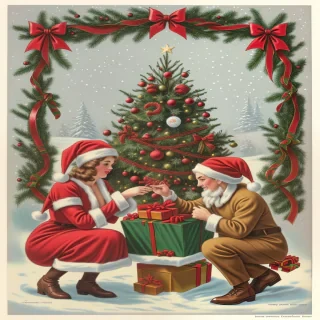 vintage christmas prints free