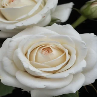 white rose on black