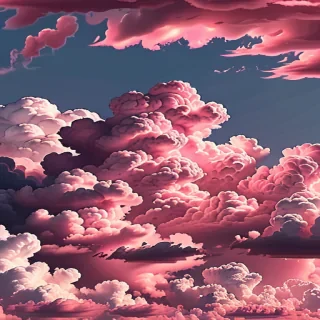 aesthetic pink clouds