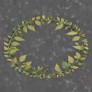 circle with leaves