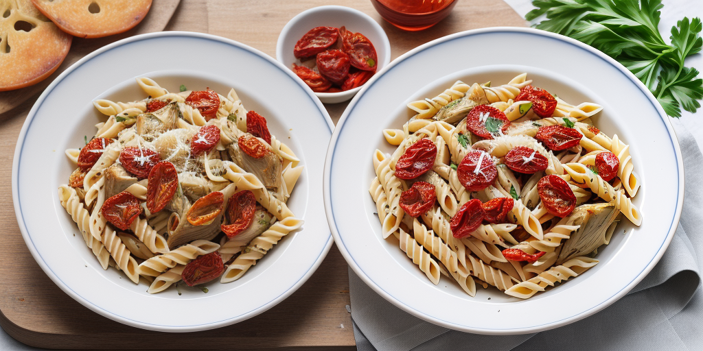 pasta sun dried tomatoes artichokes