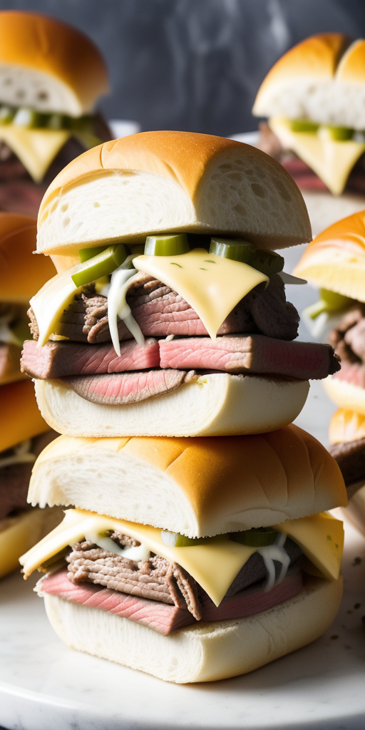 steak and cheese sliders on hawaiian rolls