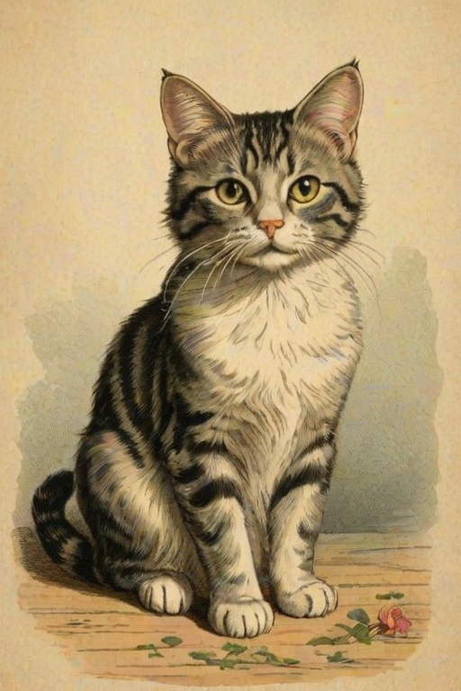 vintage cat illustration