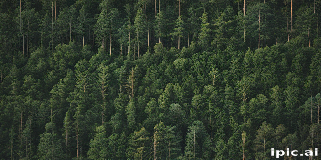 Vast Green Forest Canopy Showcasing Diverse Trees and Lush Foliage