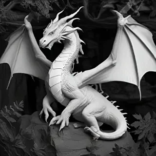 dragon black and white