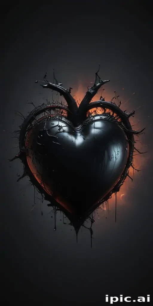 aesthetic black heart wallpaper