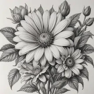 pencil drawing flowers