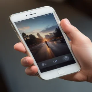 hand holding a phone