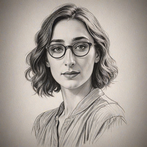 Lovely Sara Bareilles, pencil sketch, portrait of Ravishing woman 1923s in glasses, hair style beatnik, outline, clear lines, fine lines, 8k