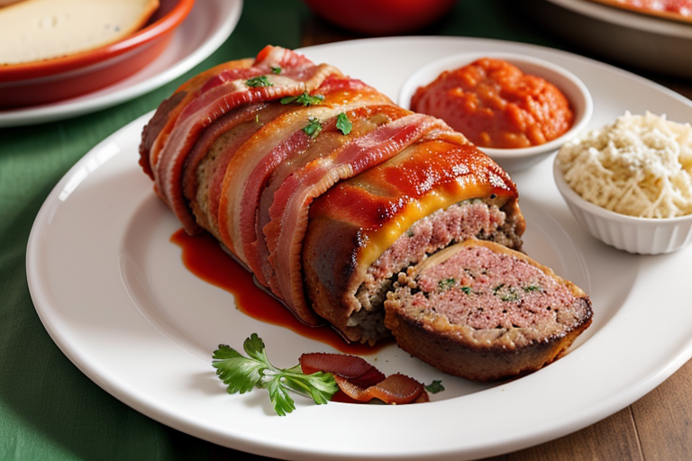 meatloaf stuffed with cheese wrapped in bacon