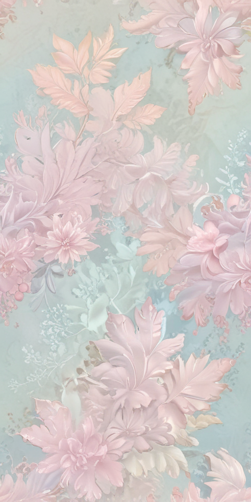Delicate Pastel Floral Patterns on a Soft Blue Background for Elegant Decor
