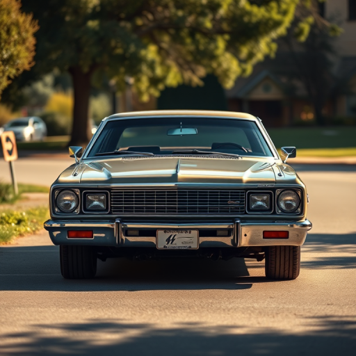 Generate a high-resolution image of a classic sedan, frontal view with soft natural lighting, using a DSLR camera at f/4, ISO 100, 1/200s shutter speed, with a focus on sharp details and rich textures.