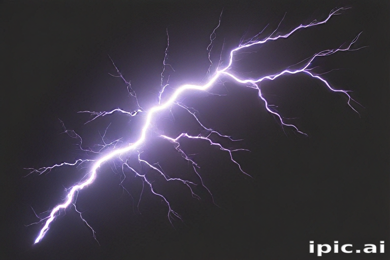 Powerful Lightning Bolt Illuminating the Dark Sky with Electric Energy