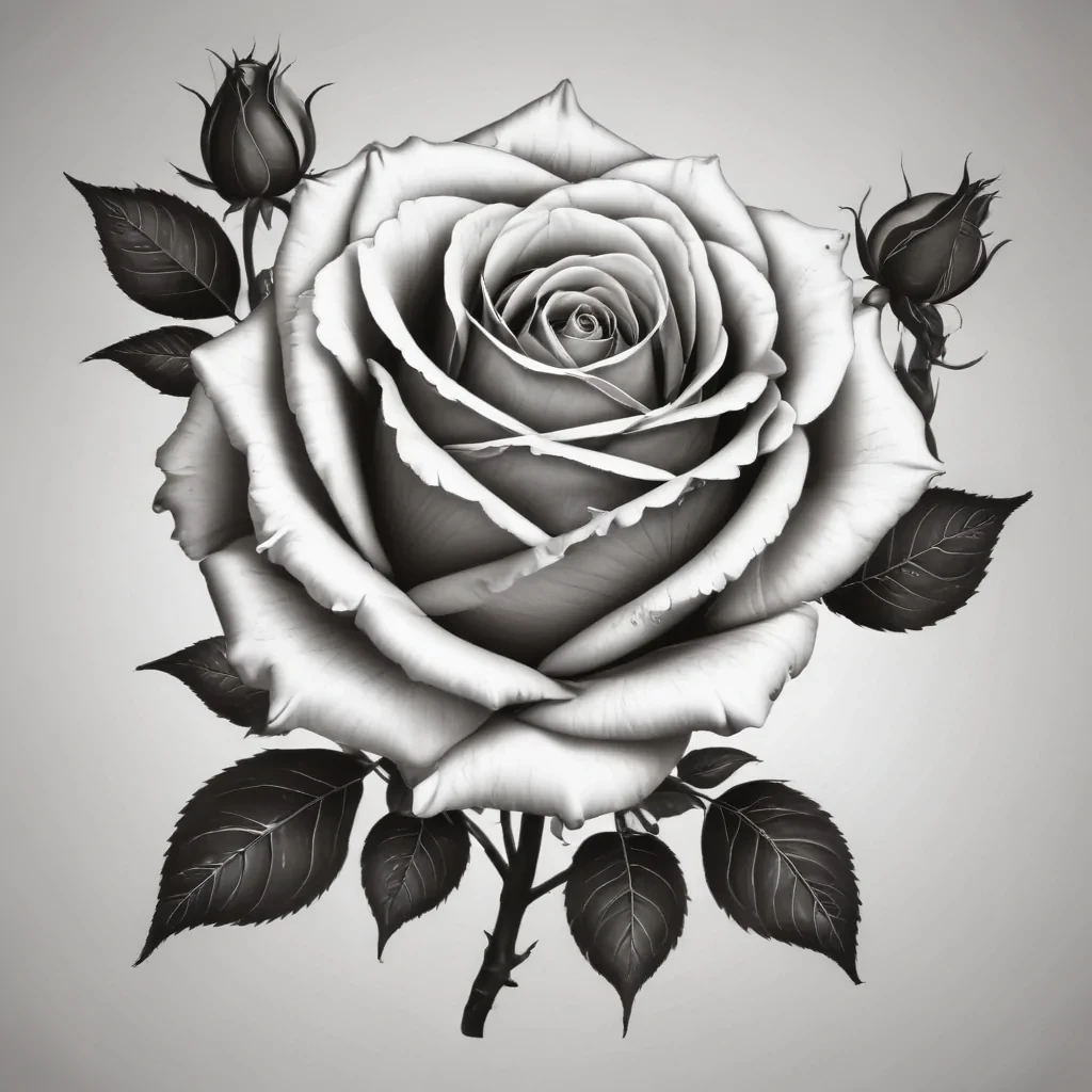 roses clipart black and white