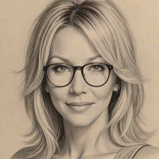 Enchanting Heather Locklear, pencil sketch, portrait of Stunning woman 1920s in glasses, hair style beatnik, outline, clear lines, fine lines, 8k
