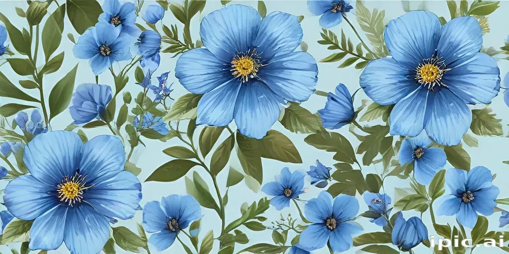 blue flowers clipart