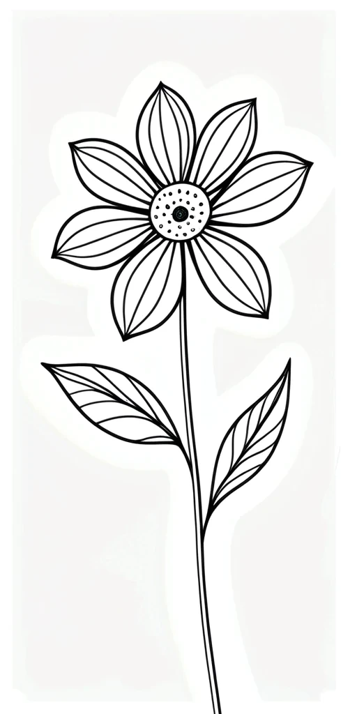 simple flower line drawing