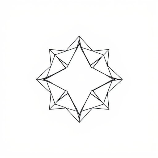 Generate a detailed line art design of an abstract geometric shape, high resolution, with a clean background, taken with a DSLR camera at f/8 aperture, ISO 100, 50mm lens, ensuring sharp focus and vibrant contrast.