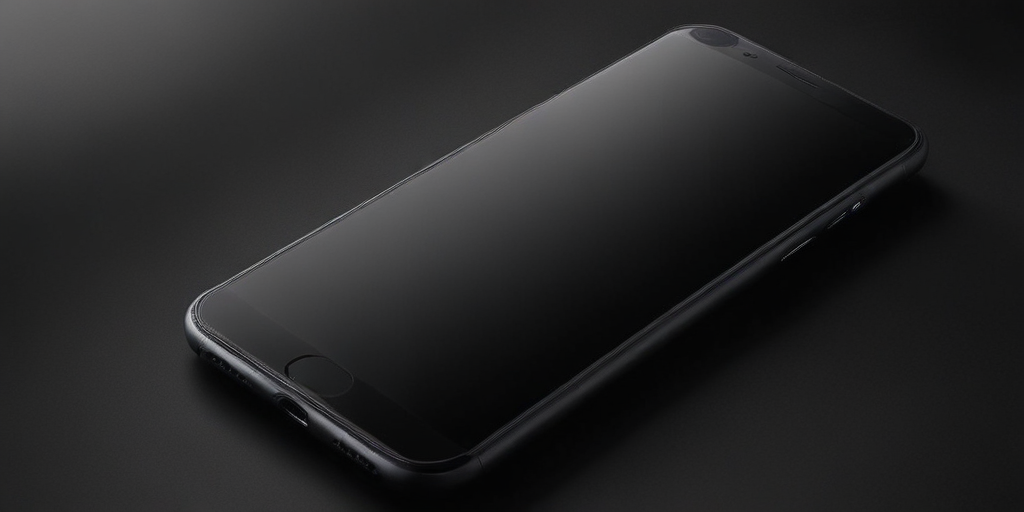 Minimalistic View of a Sleek Black Smartphone on a Dark Surface