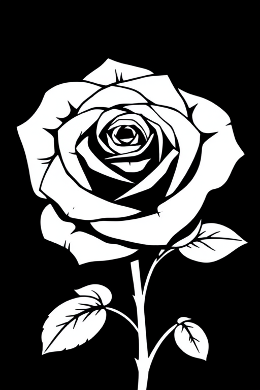 rose clip art black and white