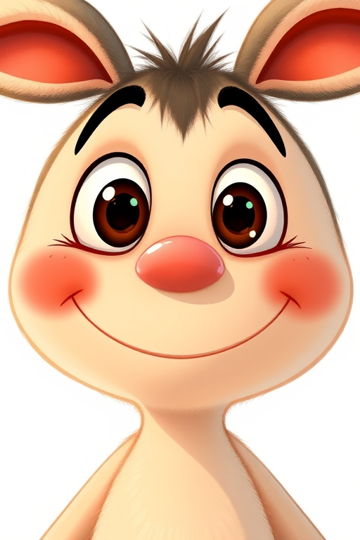Create a high-resolution digital illustration of a smiling, round character with large expressive eyes, using a Canon EOS R5 camera with a 50mm lens, f/1.8 aperture, ISO 100, and a bright, soft-focus background to enhance the character's features.
