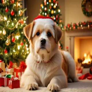 christmas dog wallpaper cute