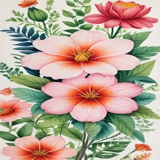 flower drawings with color