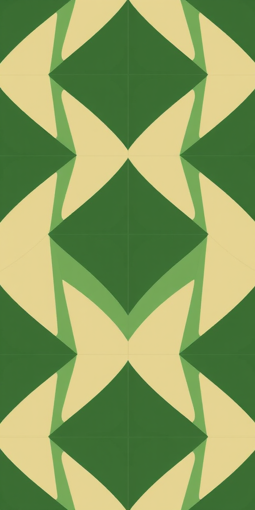 Generate a high-resolution abstract pattern of overlapping geometric shapes in varying shades of green and beige, captured with a DSLR camera at f/8 aperture, ISO 100, 50mm lens, from a top-down view using a flat lay style to enhance depth and detail.
