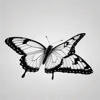 butterfly png black and white