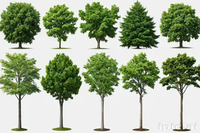 trees no background