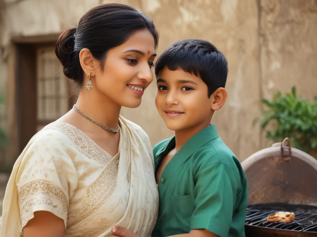 indian mom and son