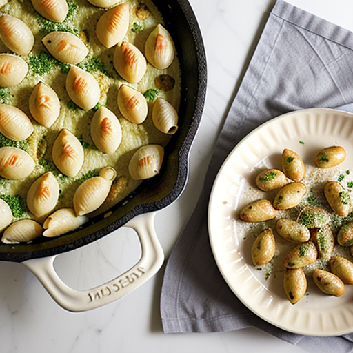 creamy pesto baked gnocchi & chicken skillet