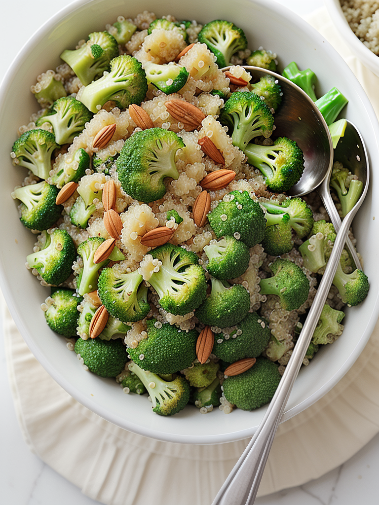 quinoa and broccoli spoon salad
