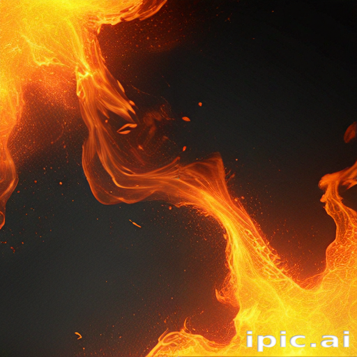 Dynamic Flames Dancing Gracefully Against a Dark Background Creating ...