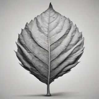 clipart of leaf black and white