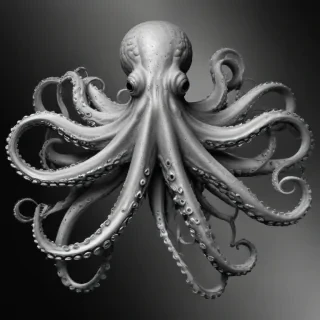 octopus clip art black and white