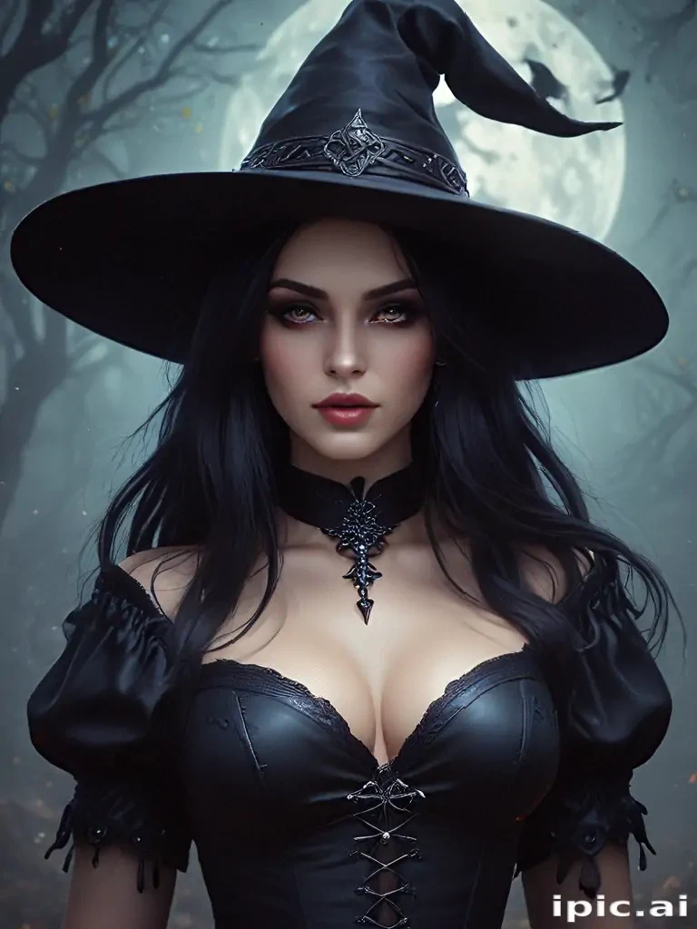 beautiful dark witch fantasy art