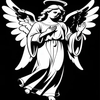 angel clip art black and white