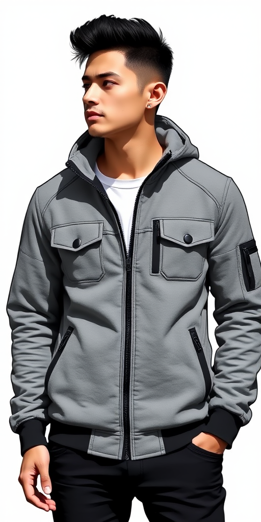 Create a high-quality vector illustration of a stylized jacket with a textured design, shot with a DSLR camera at f/8 aperture, 1/125 sec shutter speed, and ISO 100, using a portrait view and natural light to enhance detail and dimensions.