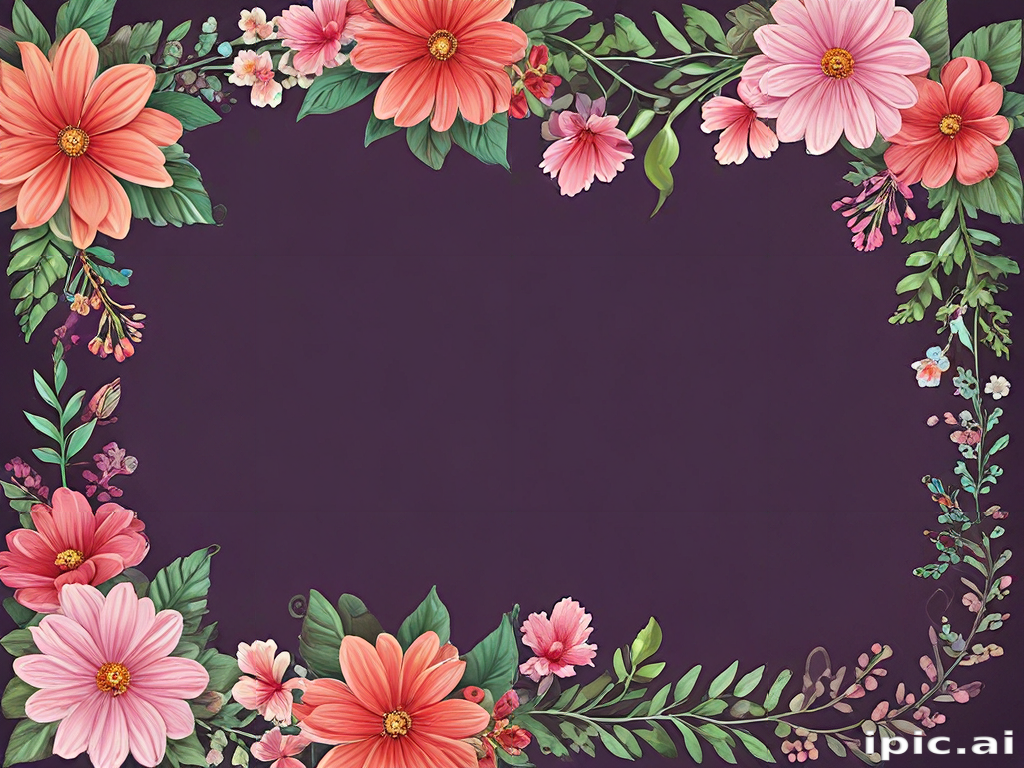 Beautiful Floral Border Design with Vibrant Colors and Elegant Details