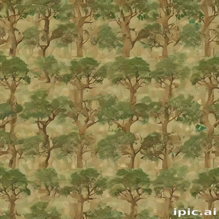 Serene Forest Pattern Featuring Lush Green Trees in a Natural Setting
